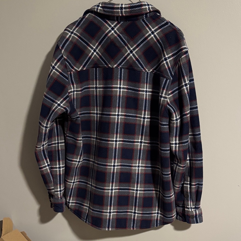 Freedom Foundry Men's Blue Red Plaid Sherpa Lined Flannel Shirt Jacket Size Med - Picture 2 of 10